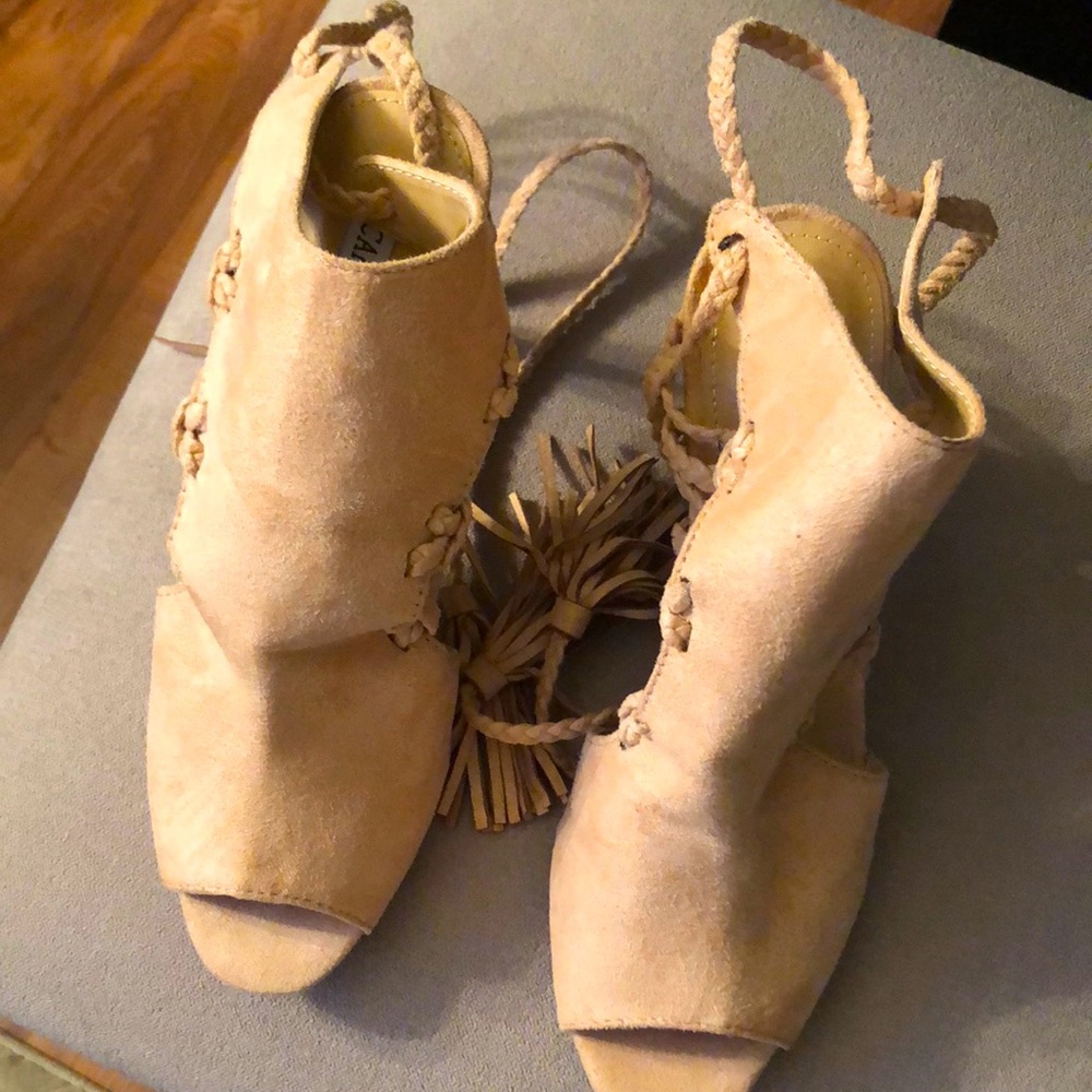 Cape Robbin suede strappy heels 4” heel